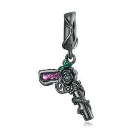 2-x-fraise-charms-srebro-s925-pistolet-z-roza-cyrkonie