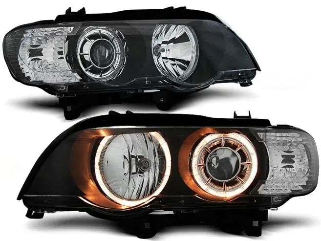 LAMPY BMW X5 E53 99-03R H7/H7 RINGI DEPO BLACK GRATIS SILNICZKI!