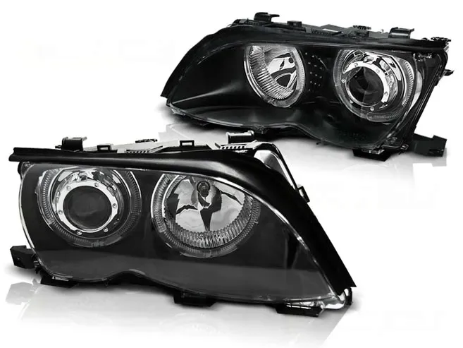 lampy-przednie-bmw-e46-01-05r-lift-sedan-touring-biale-ringi-led-stan-nowy