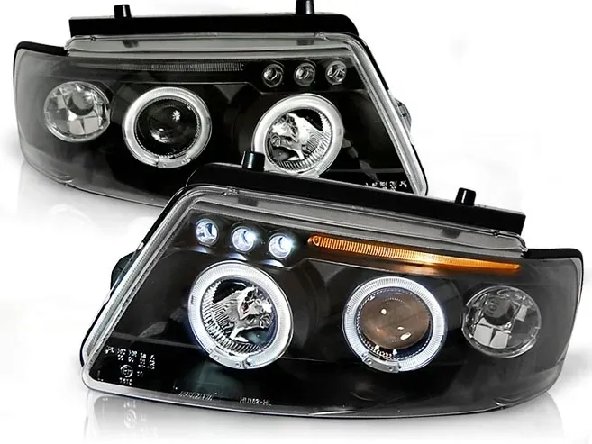 LAMPY REFLEKTORY VW PASSAT B5 96-00R RINGI LED BLACK + ŻARÓWKI GRATIS!