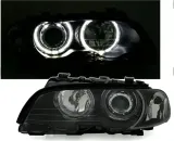 lampy-bmw-e46-coupe-cabrio-99-03r-biale-ringi-led-zarowki-h7-gratis-stan-nowy