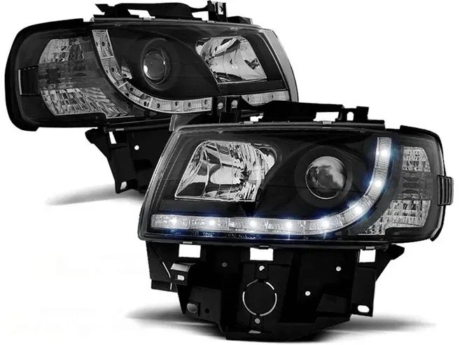 LAMPY PRZEDNIE VW T4 96-03R LIFT DAYLIGHT LED BLACK + ŻARÓWKI GRATIS!!