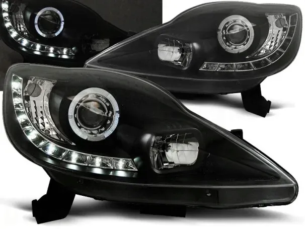LAMPY PRZEDNIE PEUGEOT 107 05-11 DAYLIGHT CZARNE