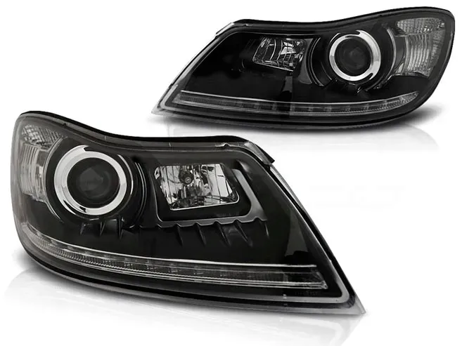 LAMPY SKODA OCTAVIA II 09-12R DAYLIGHT BLACK LED