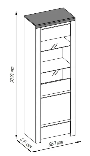 witryna-mebelbos-vigo-68x202-cm-1-szuflada-przeszklona-bialy-polysk-typ-stojaca