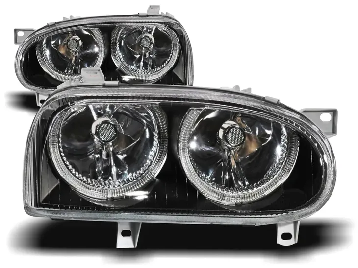 LAMPY VW GOLF 3 III 91-97R ANGEL EYES RINGI FK BLACK