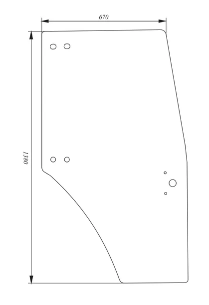 Szyba drzwi prawe Lamborghini Lampo, R2, R3 Sprint