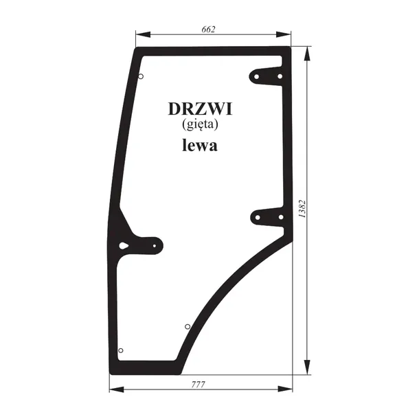 Szyba drzwi lewa Zetor Major 80