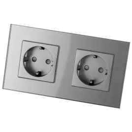 gniazdko-podwojne-szklane-schuko-szare-ramka-podwojna-i-2-x-gniazdko-miuun