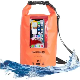 2-x-swissten-wodoodporna-torba-10l-pomaranczowa-dla-plywakow-i-na-wycieczki