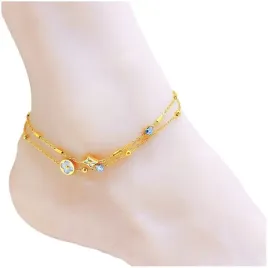 2-x-bransoletka-na-noge-kostke-zlota-podwojna-koniczynka-stal