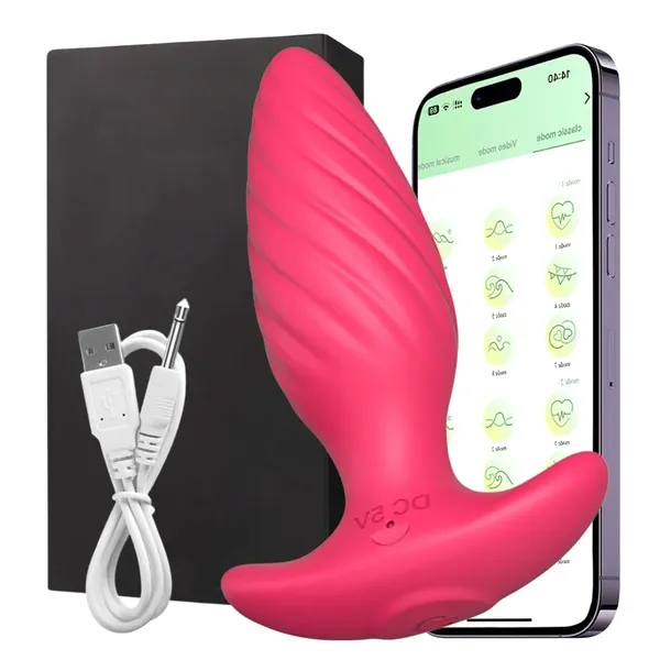 2 x WIBRUJĄCY KOREK ANALNY WIBRATOR STEROWANY TELEFONEM BLUETOOTH ANAL PLUG