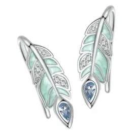 2-x-kolczyki-srebrne-kolczyki-zielone-piorka-925-kolczyki-trusky
