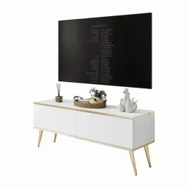 szafka-pod-telewizor-oxford-iii-135-cm-biala-na-zlotych-nozkach