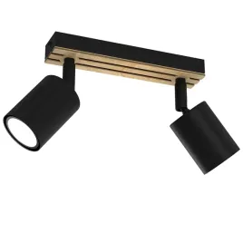 luminex-terra-listwa-2-reflektorki-2xgu10-czarna-drewno-8w-regulowana