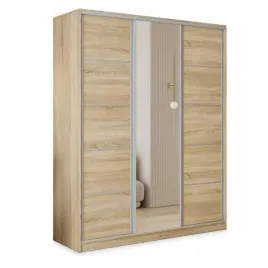 szafa-przesuwna-pina-160cm-z-lustrem-szuflady-polki-trzydrzwiowa-dab-sonoma