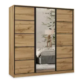 szafa-przesuwna-pina-200-cm-z-lustrem-szuflady-polki-trzydrzwiowa-dab-wotan