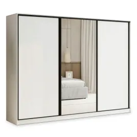 szafa-przesuwna-tari-270-cm-z-lustrem-szuflady-polki-trzydrzwiowa-biala