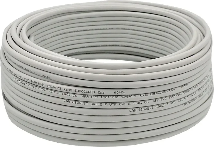 KABEL PRZEWÓD 100m KAT 6 FTP PVC SKRĘTKA SIECIOWY EKRANOWANY