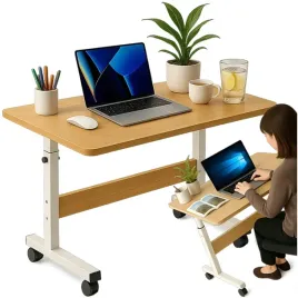 stolik-pod-laptopa-na-kolkach-regulowana-wysokosc-mobilny-stolik-biurko