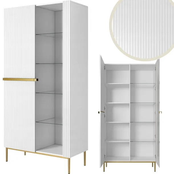 witryna-gablota-do-salonu-jadalni-nicole-przeszklona-wysoka-regal-biala-glebokosc-mebla-45-cm
