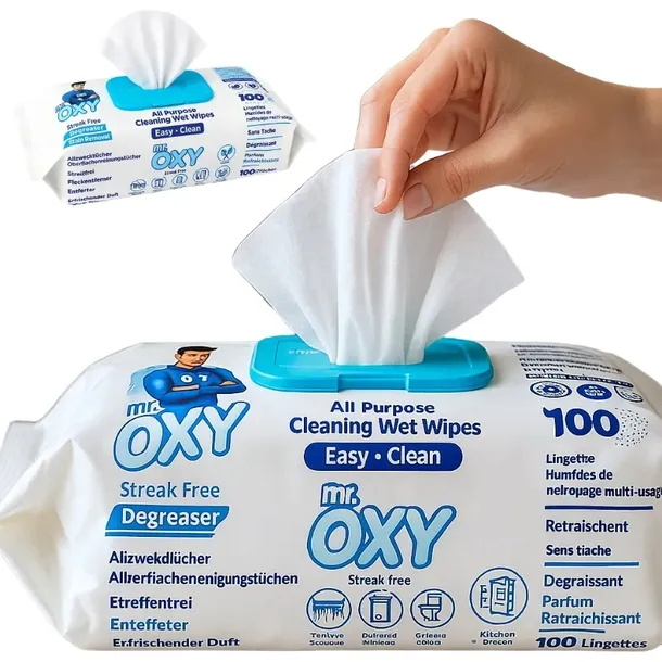 Chusteczki Ściereczki Nawilżane Czyszczące Mr.OXY Uniwersalne 100szt Ocean