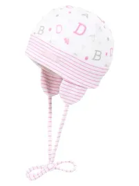 niemowleca-czapka-wiazana-w-paski-i-literki-rozowa-doll-r-37