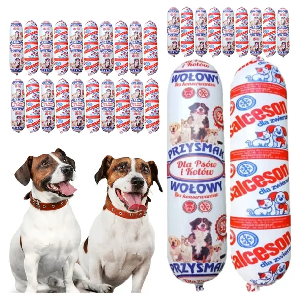 29x1KG Karma dla psa baton Przysmak Wołowy Salceson baton 95% mięsa +GRATIS