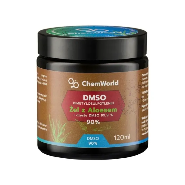 ChemWorld DMSO 99,9% Żel MOC 90% z Aloesem CZYSTE DMSO NATURA 120 ml