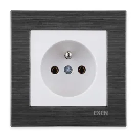 exen-1x-gniazdo-elektryczne-z-u-biale-ramka-comfort-kosmiczny-czarny