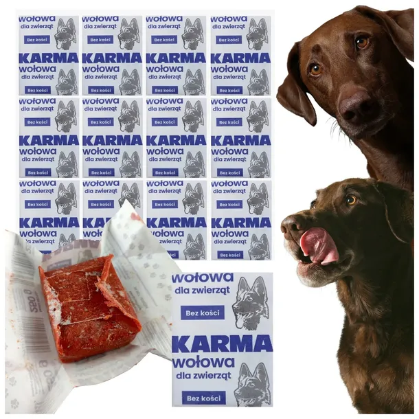 Mięso Mrożone dla Psa Psów Wołowe Kostki Mokra Karma Uniwersalna 10 kg BARF