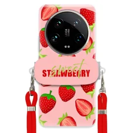 etui-do-xiaomi-14-ultra-uchwyt-czerwona-smycz-crossbody-sweet-strawberry