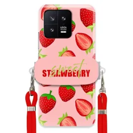 etui-do-xiaomi-13-uchwyt-czerwona-smycz-crossbody-modne-sweet-strawberry