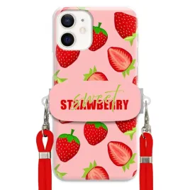 etui-do-iphone-12-mini-uchwyt-czerwona-smycz-crossbody-sweet-strawberry