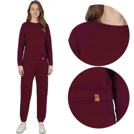 vivisence-9204kmpl-bordowy-bawelna-komplet-damski-bluza-spodnie-dresy-m