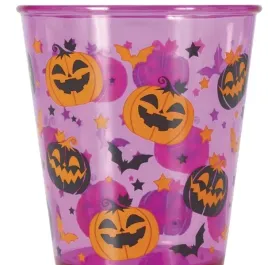 kubek-plastikowy-fioletowy-halloween-dynie-nietoperze-10-cm-dynia-nietoperz
