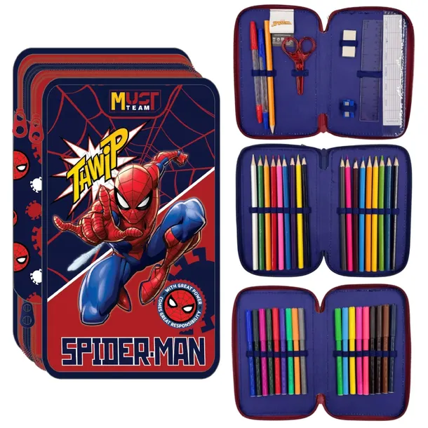 PIÓRNIK POTRÓJNY Z WYPOSAŻENIEM SPIDERMAN DIAKAKIS