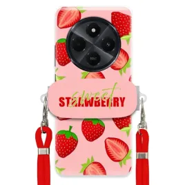 etui-do-xiaomi-redmi-14c-4g-uchwyt-czerwona-smycz-funkcjonalne-strawberry