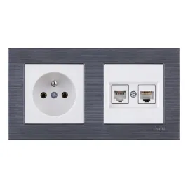exen-gniazdo-gniazdo-rj45-kat-6-rj11-biale-ramka-comfort-magnet-szary