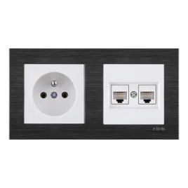 exen-gniazdo-gniazdo-2xrj45-kat-6-biale-ramka-comfort-kosmiczny-czarny