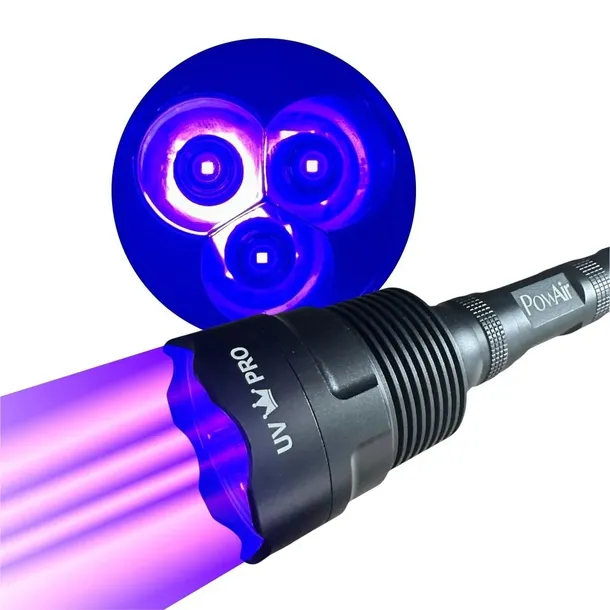 Detektor PowAir UV CREE UV 395nm PRO z AKUMULATORAMI + OKULARY UV MEGA-MOC
