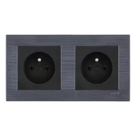 exen-2x-gniazdo-elektryczne-z-u-czarne-ramka-comfort-magnetyczny-szary