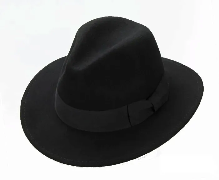 Kapelusz Męski Wełniany Czarny Fedora Capone Skoczów Witleather.pl