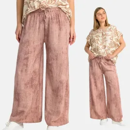 damskie-spodnie-luzne-szeroka-nogawka-na-gumie-casual-modne-brudny-roz-l