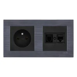 exen-gniazdo-gniazdo-rj45-kat-6-rj11-czarne-ramka-comfort-magnet-szary