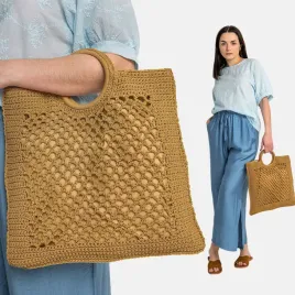 torba-shopper-torebka-pleciona-duza-brazowy-do-reki-na-zatrzask-modna