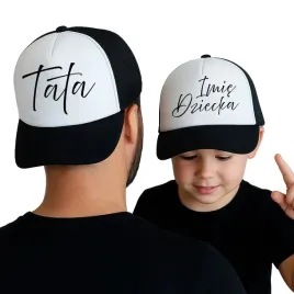 zestaw-czapka-dla-taty-i-syna-z-daszkiem-prezent-personalizacja-gratis