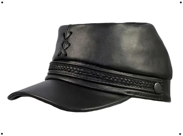 Czapka Skórzana Konfederatka 2/4 Czarna Witleather.pl Producent Skoczów