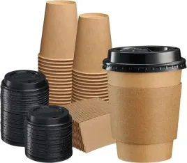 zestaw-kawa-na-wynos-kubki-papierowe-kraft-wieczka-opaski-300ml-50-szt
