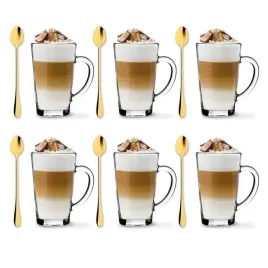 szklanki-do-latte-6szt-zestaw-szklanek-do-kawy-032l-dlugie-lyzeczki-zlote
